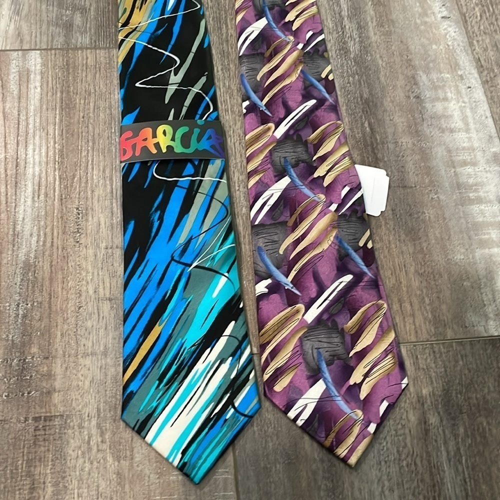 Jerry Garcia Silk Necktie Tie NEW California Mission Collection & Zoot set of 2